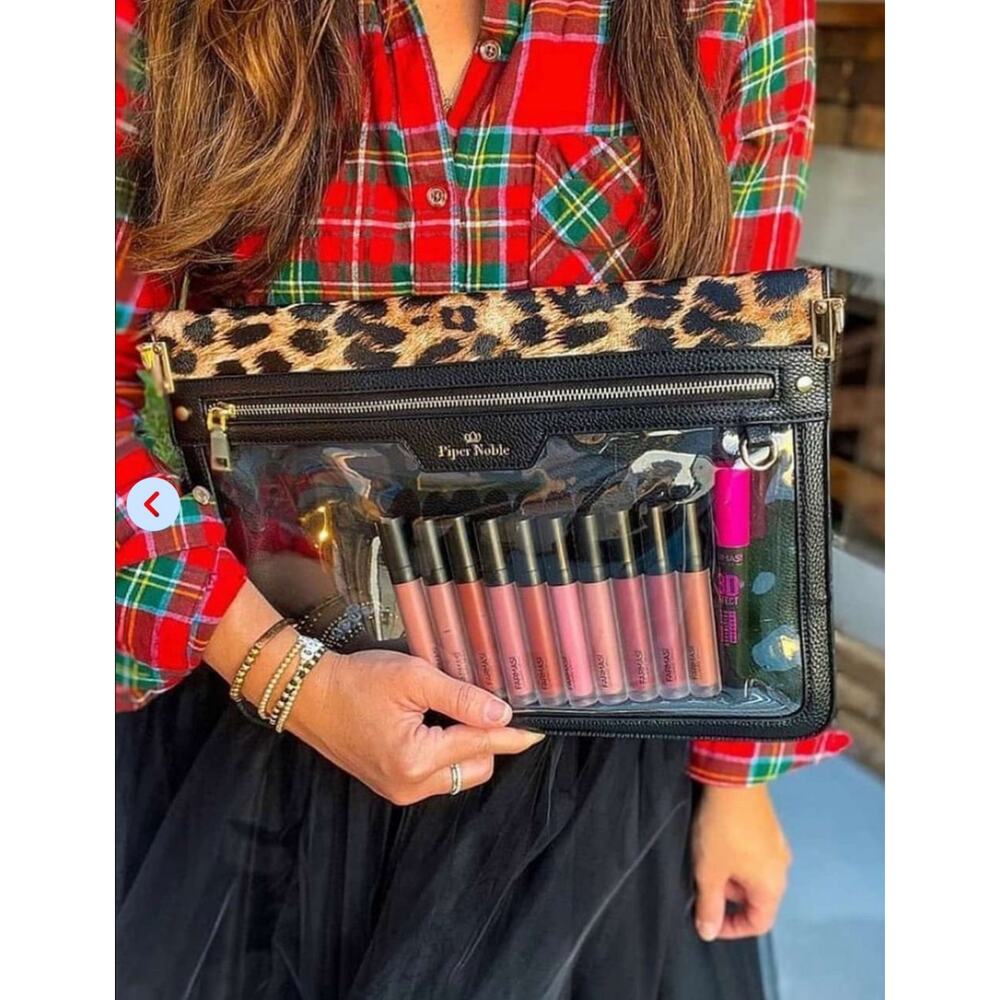 Piper Noble Leopard LARGE Organizer Laptop Crossbody Wallet Handbag Clutch